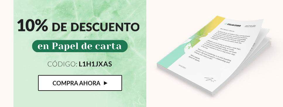 10% de descuento en Papel de carta