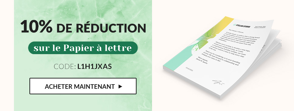 10% De Réduction sur le Papier à lettre