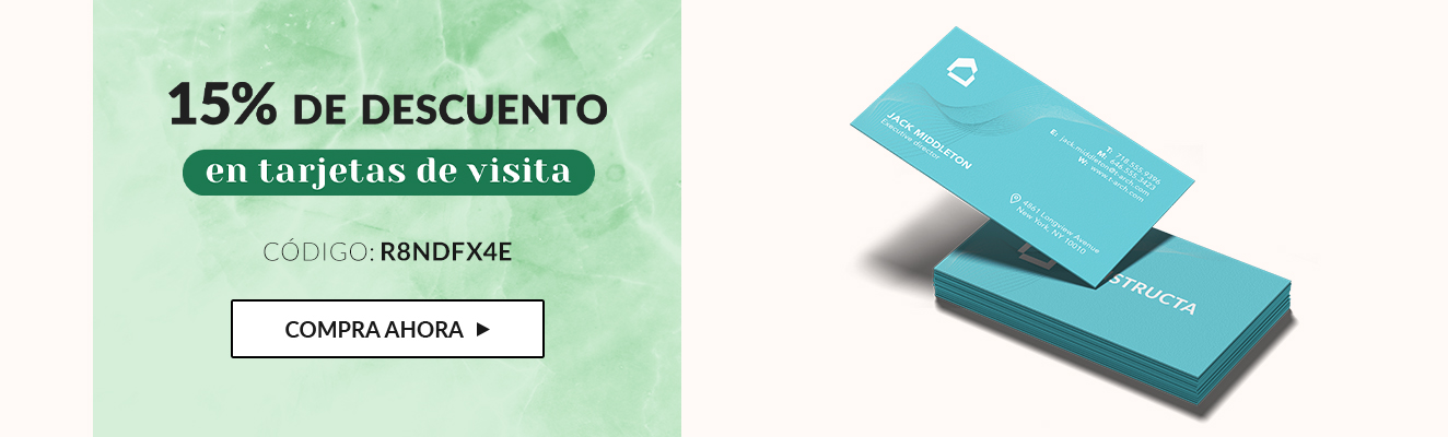 15% de descuento en tarjetas de visita