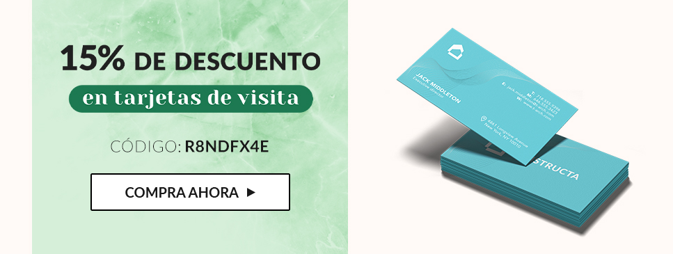 15% de descuento en tarjetas de visita